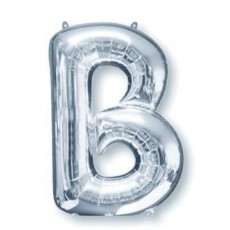 Silver Letter B Shaped Balloon 93cm x 86cm