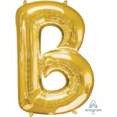 Gold Letter B Shaped Balloon 66cm x 81cm
