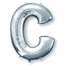 Letter C Silver  Shaped Balloon