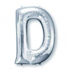 Letter D Silver Shaped Balloon 86cm