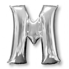 Silver Letter M Shaped Balloon 58cm x 86cm