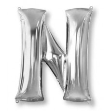 Letter N Silver Shaped Balloon 86cm