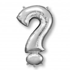 Silver Question Mark Symbol Shaped Balloon 68cm x 83cm
