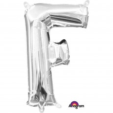 Silver CI: Letter F Shaped Balloon 40cm