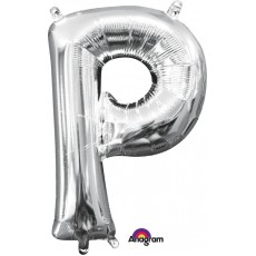 Silver CI: Letter P Shaped Balloon 40cm