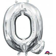Silver CI: Letter Q Shaped Balloon 40cm