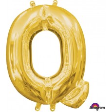 Letter Q Gold CI: Shaped Balloon