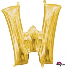 Gold CI: Letter W Shaped Balloon 40cm