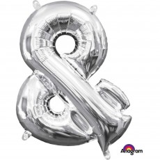 Ampersand Symbol Silver  Shaped Balloon