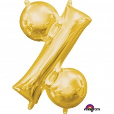 Percentage Symbol Gold  Shaped Balloon