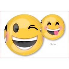 Emoji Winkings Emoticon Orbz XL Shaped Balloon 38cm x 40cm