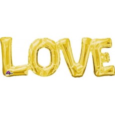 Gold LOVE Shaped Balloon 63cm x 22cm
