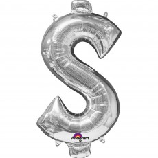 Silver Dollar Sign CI: $ Shaped Balloon 40cm