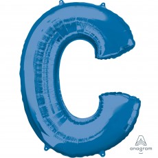 Blue Letter C SuperShape Shaped Balloon 86cm