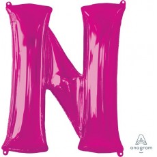 Letter N Pink  Shaped Balloon