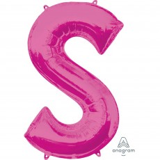 Letter S Pink  Shaped Balloon