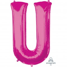 Letter U Pink  Shaped Balloon