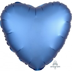 Satin Luxe Azure Heart Shaped Balloon 45cm