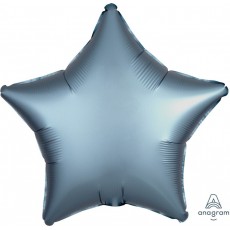 Satin Luxe Steel Blue Star Shaped Balloon 45cm