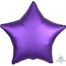 Satin Luxe Royale Purple Star Shaped Balloon 45cm