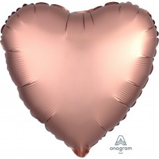 Satin Luxe Rose Copper Heart Shaped Balloon 45cm