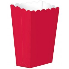 Apple Red Small Popcorn Favour Boxes 13cm x 9.5cm 5 pk