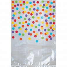 Rainbow Coloured Dots Cello Favour Bags 15cm x 10cm 25 pk