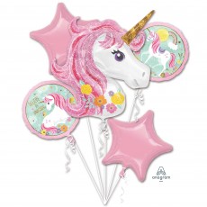 Magical Unicorn Bouquet Foil Balloons 5 pk