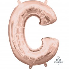 Letter C Rose Gold CI: Shaped Balloon