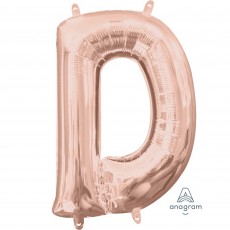 Letter D Rose Gold CI: Shaped Balloon