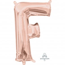 Letter F Rose Gold CI: Shaped Balloon