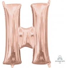 Letter H Rose Gold CI: Shaped Balloon