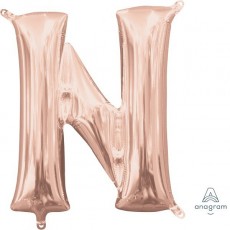 Letter N Rose Gold CI: Shaped Balloon