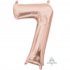 Number 7 Rose Gold CI: Shaped Balloon