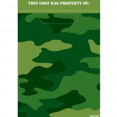Camouflage Folded Loot Favour Bags 23cm 8 pk