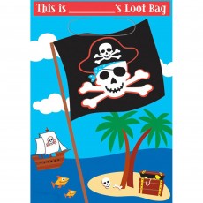 Pirate's Treasure Pirate Party Folded Loot Favour Bags 8 pk