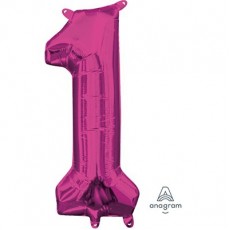 Number 1 Pink CI: Shaped Balloon