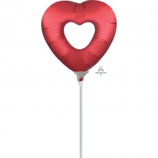 Love Sangria Red Open Heart Mini Heart Shaped Balloon