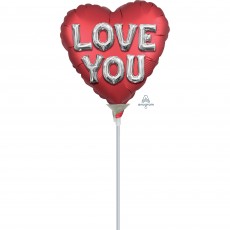 Love You Letter Heart Shaped Balloon 22cm