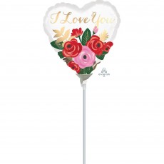 I Love You Rose Bouquet Heart Shaped Balloon 10cm