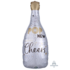 SuperShape XL Bubbly Bottle Celebrate The New Year Cheers Shaped Balloon 35cm x 91cm