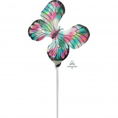 Iridescent Teal & Pink Butterfly Shaped Balloon