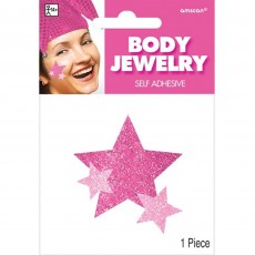 Pink Party Supplies - Stars Body Jewellery