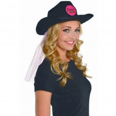 Hens Night Party Supplies - Sassy Bride Cowboy Hat with Veil