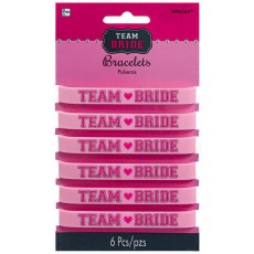 Hens Night Team Bride Rubber Bracelets Favours 6 pk