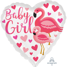 Heart Baby Shower - General Standard HX Flamingo Baby Girl Shaped Balloon 45cm