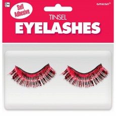 Red Tinsel Eyelashes 1.2cm x 2.5cm
