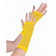 Yellow Party Supplies - Long Fishnet Gloves