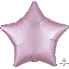 Satin Luxe Pastel Pink Star Shaped Balloon 45cm