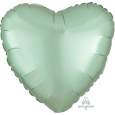 Satin Luxe Mint Green Heart Shaped Balloon 45cm